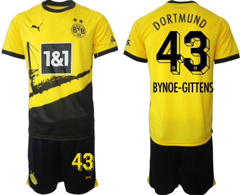 Men 2023-2024 Club Borussia Dortmund home yellow 43 Soccer Jersey